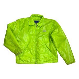 STEVE MADDEN Vintage Y2K Lime Green Designer Bomber Jacket Womens Medium